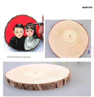 Natural Round Wood Slice for Crafts & Decor (17-18cm)