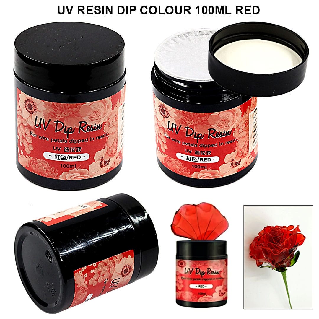 UV resin Dip colour 100ml l Red l Pack of 1 bottle