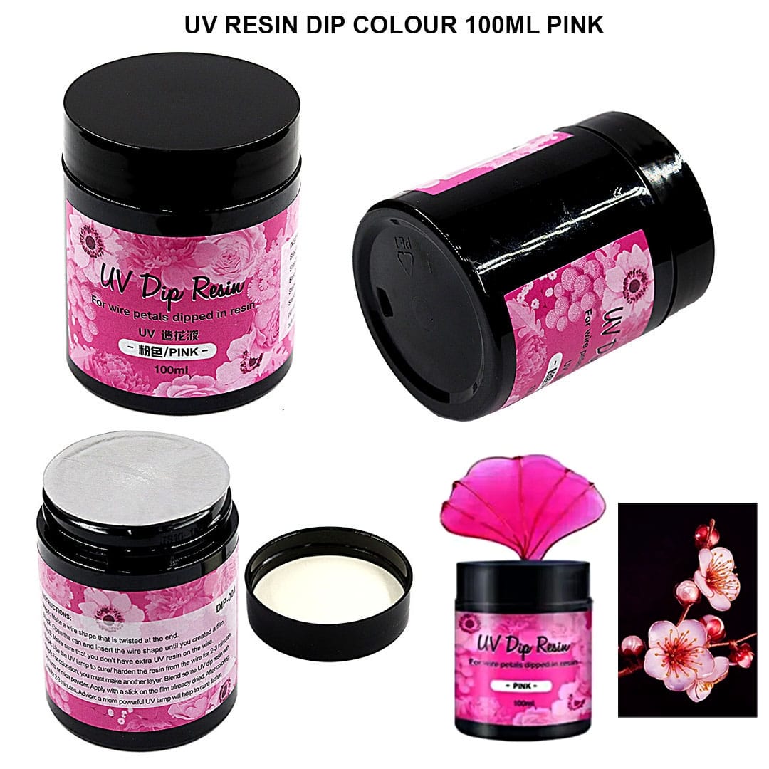 UV resin Dip colour 100ml l PINK l Pack of 1 bottle