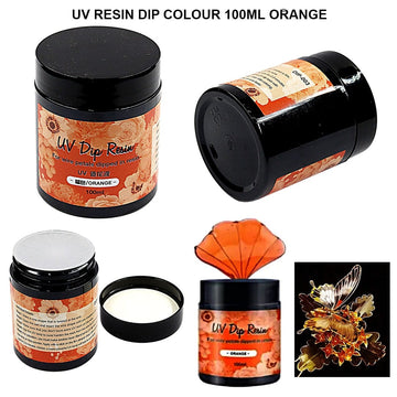 UV resin Dip colour 100ml l ORANGE l Pack of 1 bottle