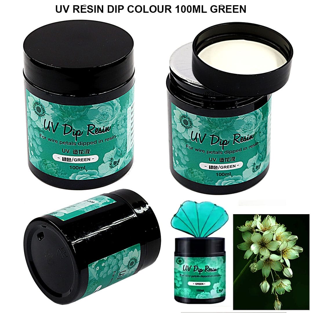 UV resin Dip colour 100ml l GREEN l Pack of 1 bottle