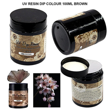 UV resin Dip colour 100ml l BROWN l Pack of 1 bottle