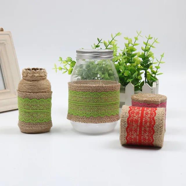 Jute Lace Colored l 2Mtr l Contains 1 lace roll l Assorted colour