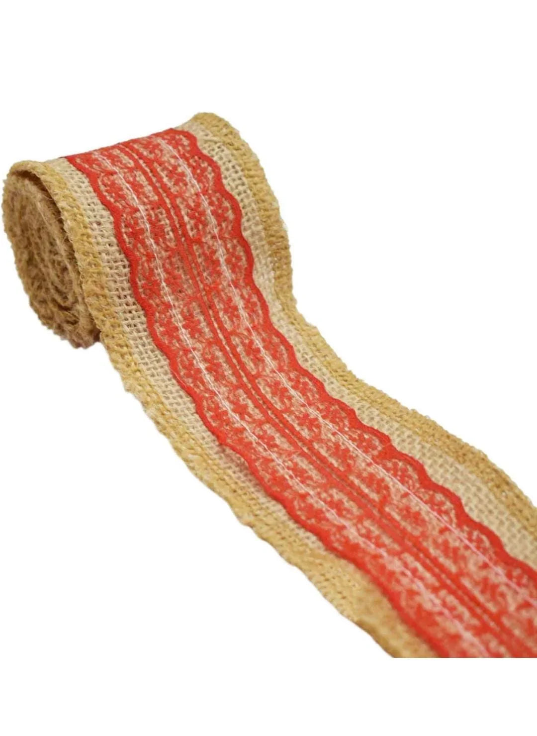 Jute Lace Colored l 2Mtr l Contains 1 lace roll l Assorted colour