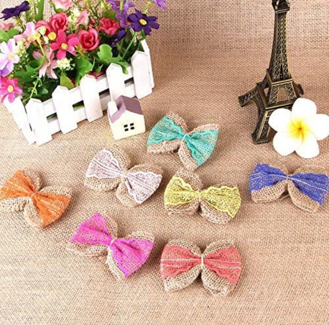 Jute Lace Colored l 2Mtr l Contains 1 lace roll l Assorted colour