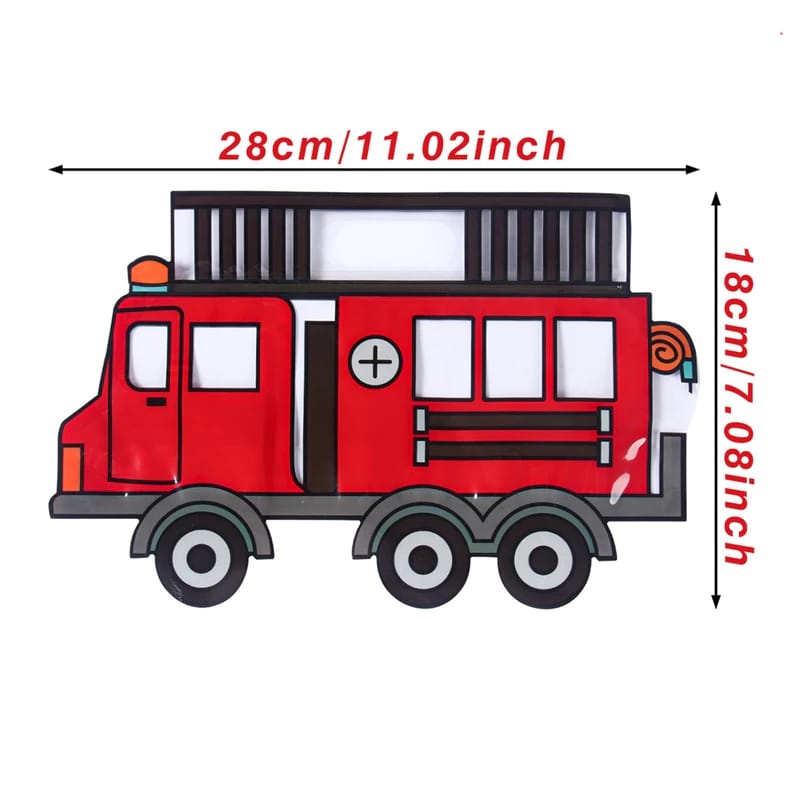 3D Firetruck ziplock Transparent bag- Pack of 1