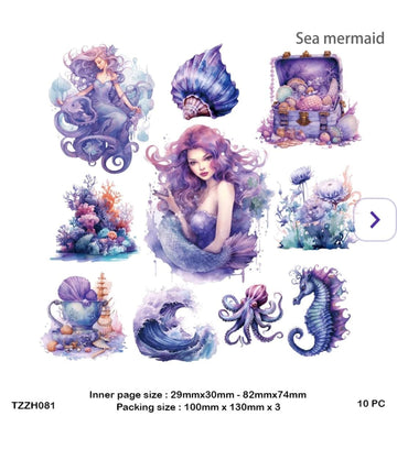 Sea Mermaid Retro Story Sticker l Pack 20Pcs