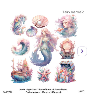 Fairy Mermaid Retro Story Sticker l Pack 20Pcs