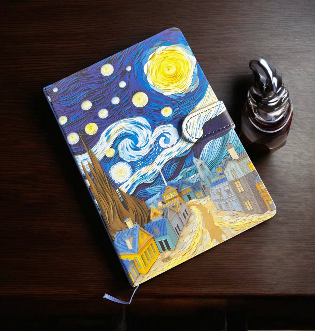 Van Gogh Starry night Journal Diary with magnet lock for 2025