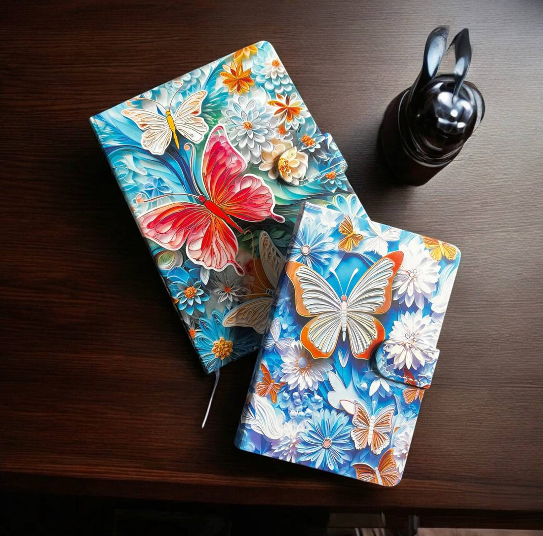 Floral Vintage Butterfly Journal Diary with magnet lock for 2025