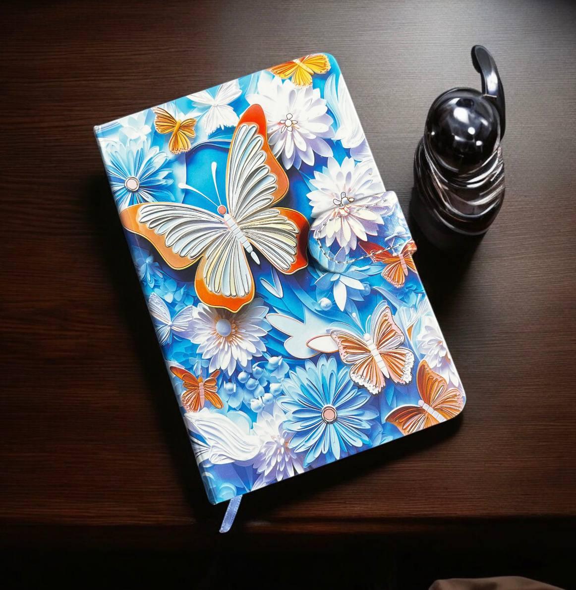 Floral Vintage Butterfly Journal Diary with magnet lock for 2026