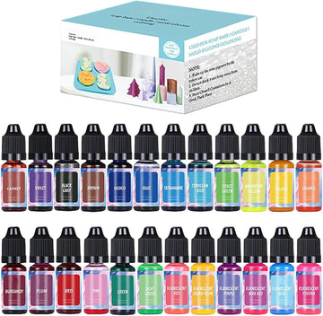 Candle making Dye Pigment l pack of 24 pigments ( 10 ML EACH)