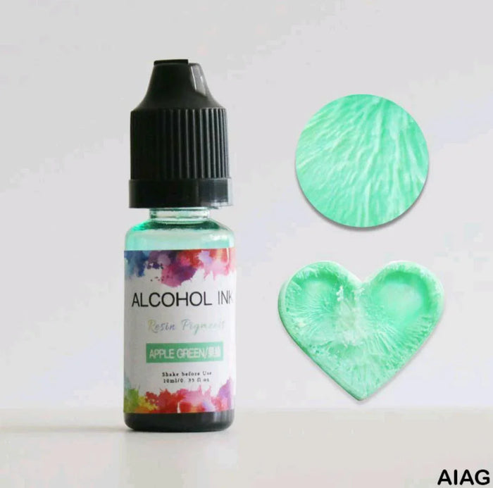 Vibrant Apple Green Alcohol Ink (10ml) for Resin & Mixed Media