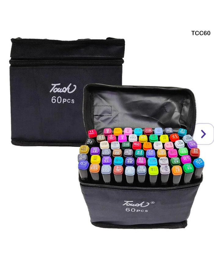 Alcohol Touch Markers  Cc 60 Black Pouch