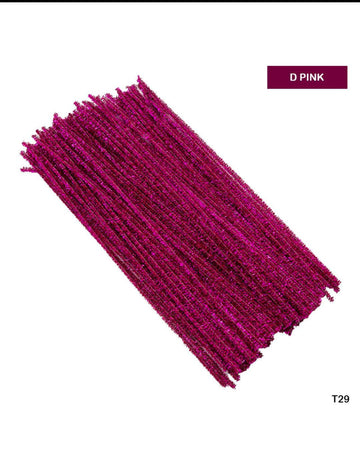 Pipe Cleaner for Craft and Bouquet  Glitter 100Pc D Pink (T29)