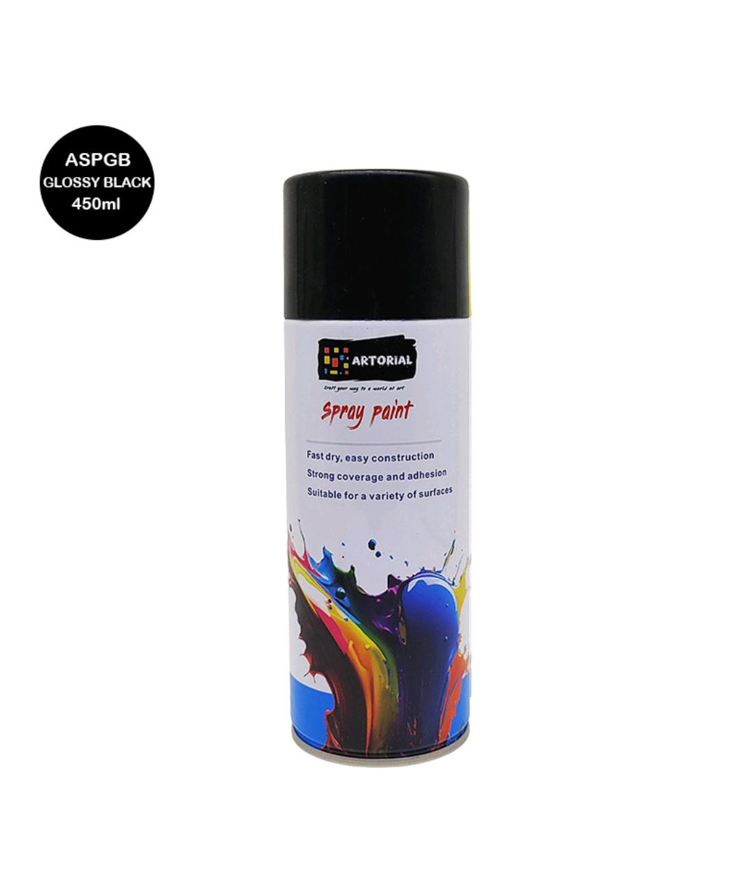 Spray Paint Glossy Black 450Ml Aspgb