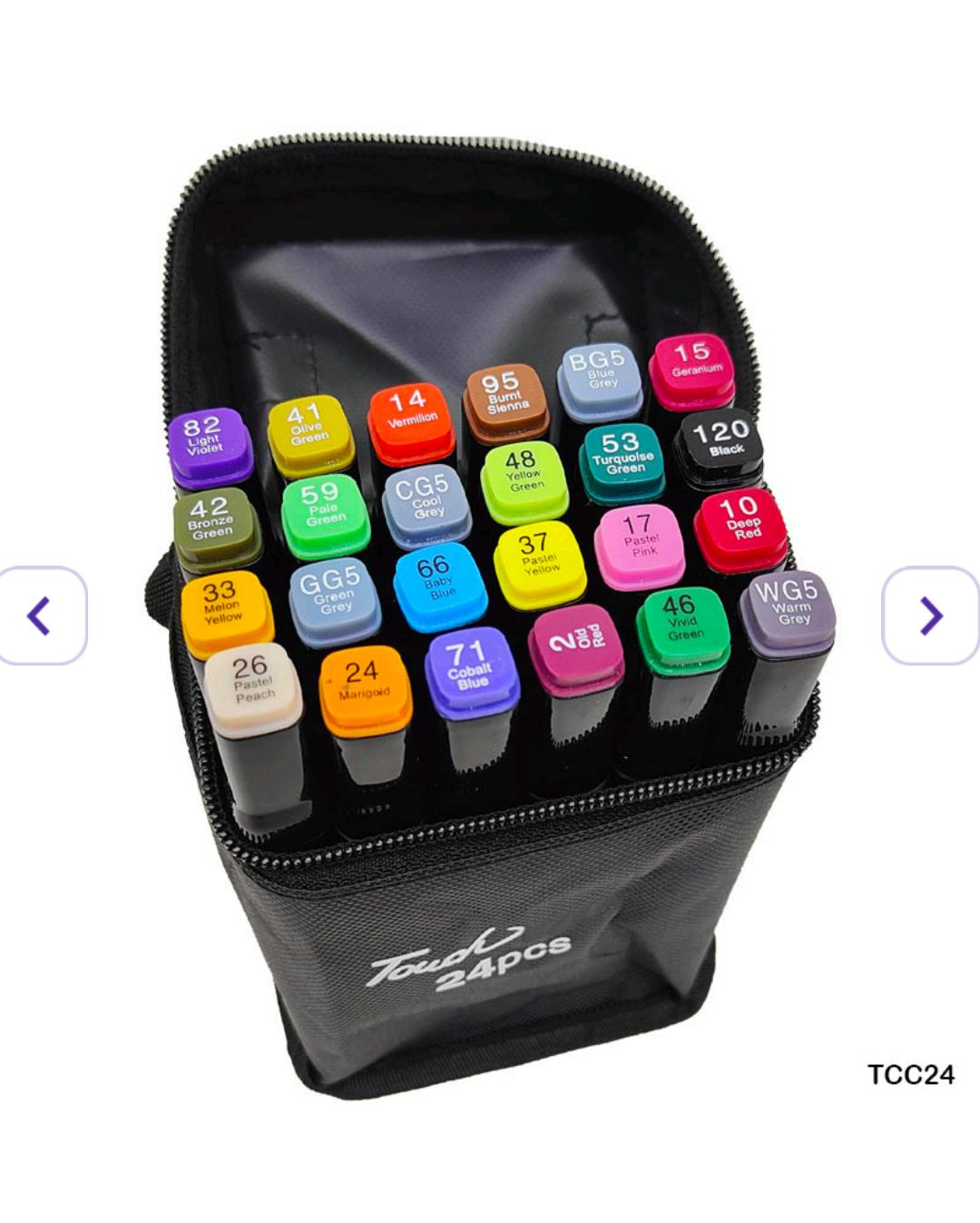 Alcohol TOuch Markers  Cc 24 Black Pouch