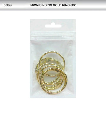 Book binding scrapbook rings Gold 50Mm Ring 6Pc (50Bg)