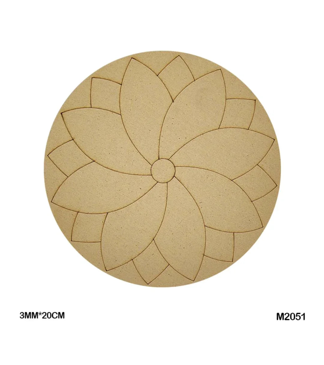 M2051 Mdf Cutout Round Mandala Engrave 3Mm*20Cm