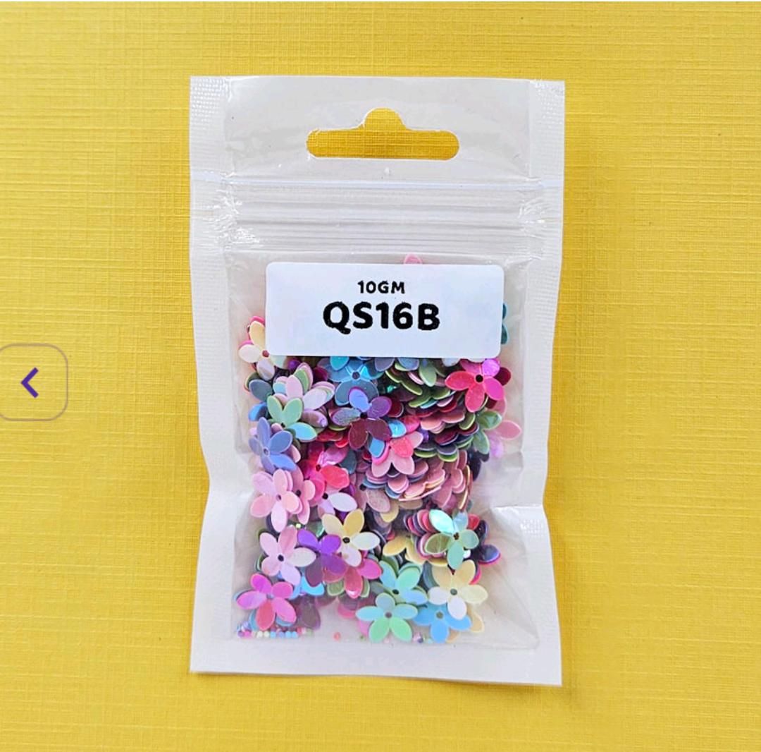 Qs16B Multi Flower 10Mm 10Gm Sequins