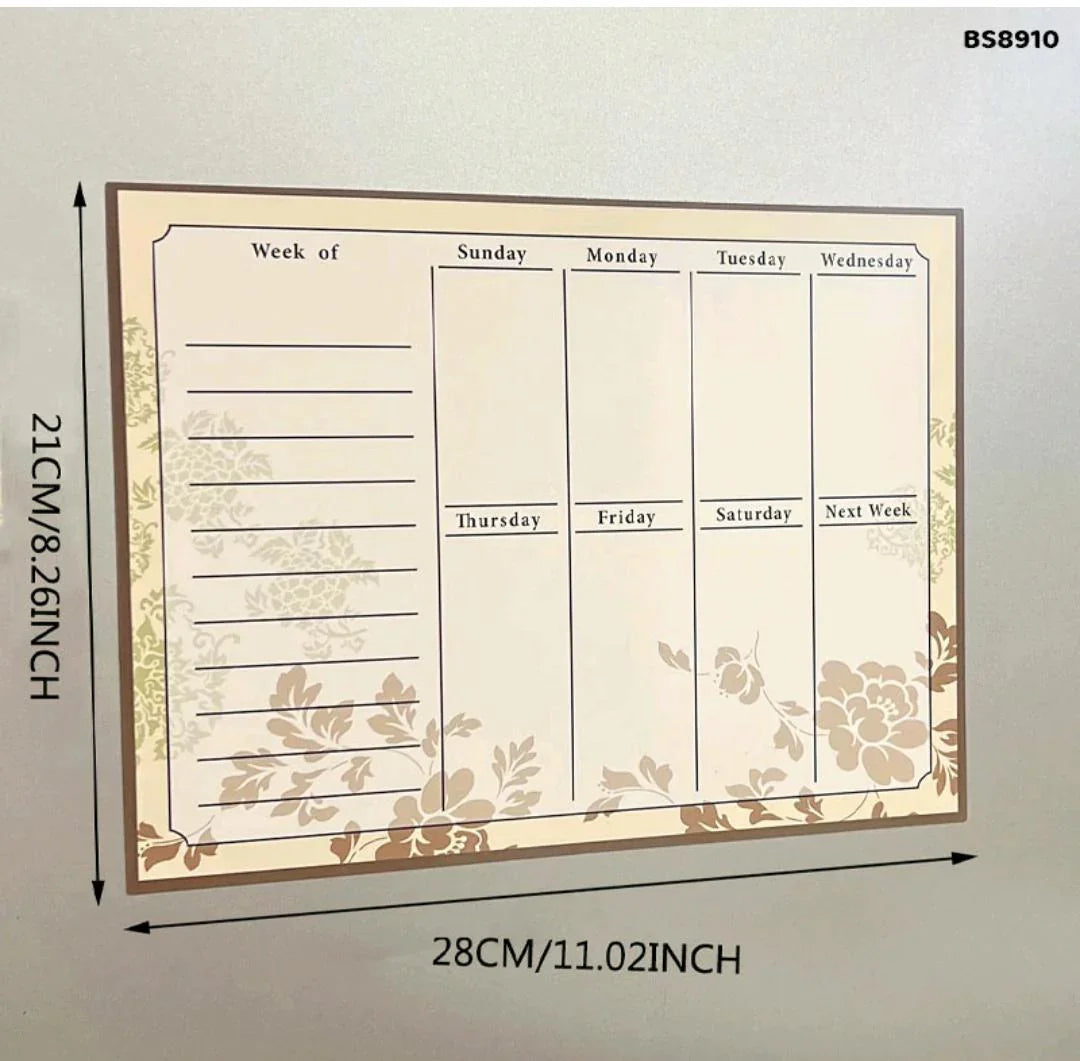 A4 Magnetic Weekly Planner Whiteboard for Fridge