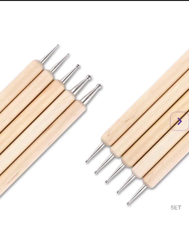 5-Piece Double-Sided Wooden Embossing Tool Set