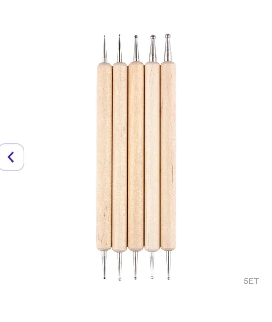 5-Piece Double-Sided Wooden Embossing Tool Set