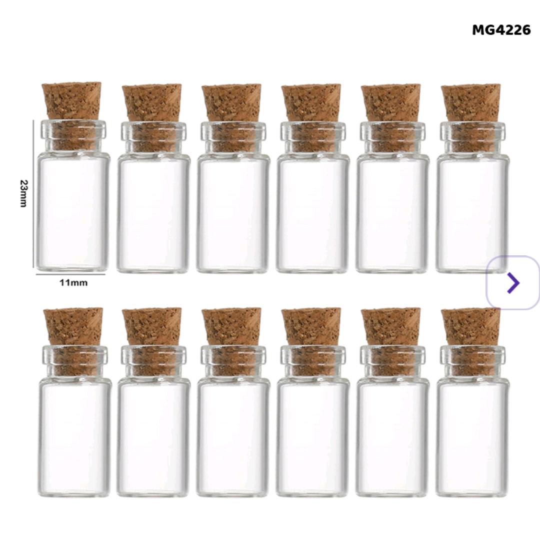 Mg4226 Message Bottle Mini 12Pc 11X23Mm Cork Lid