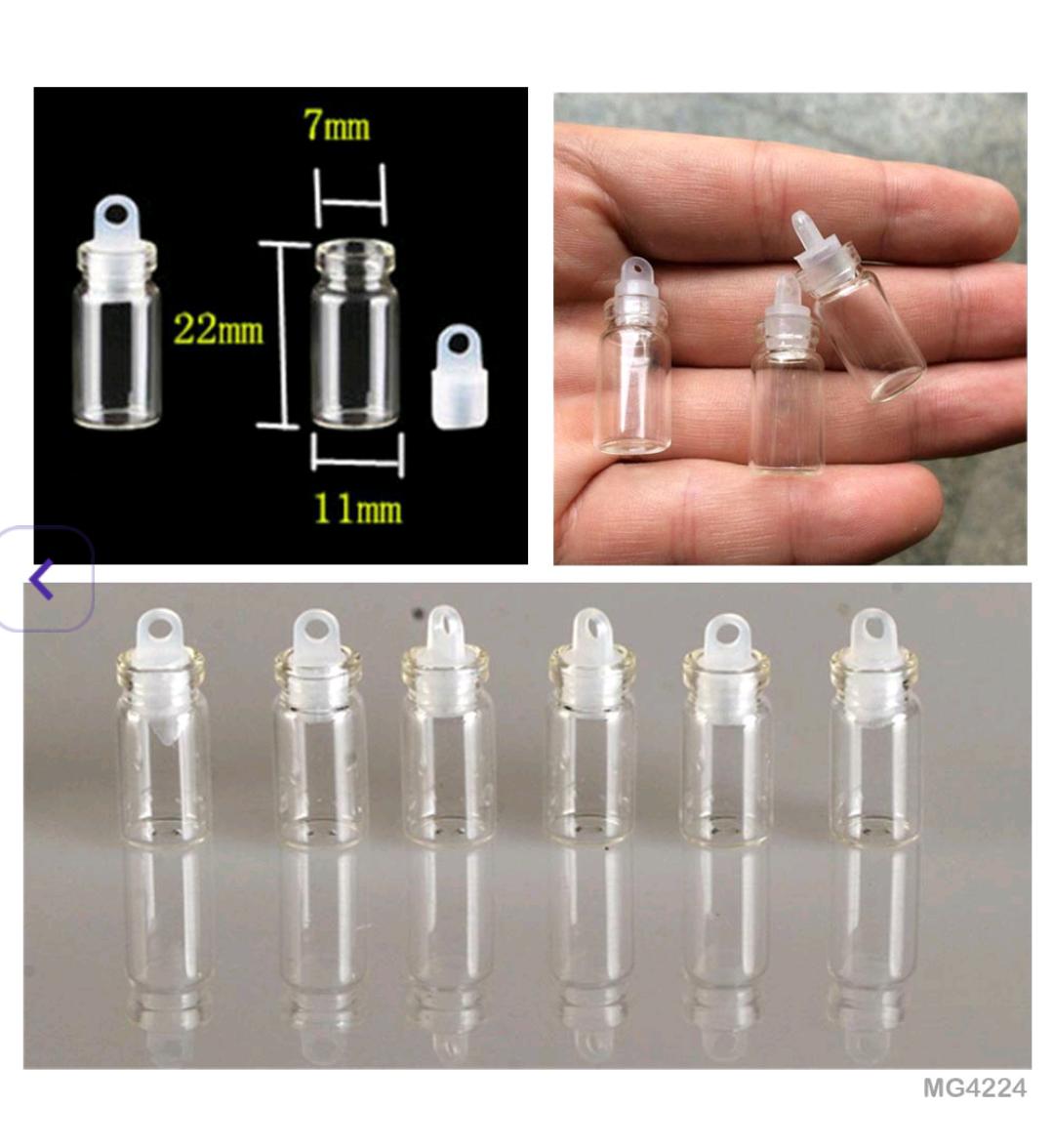 Mg4224 Message Bottle Mini 12Pc 11X22Mm Plastic Lid