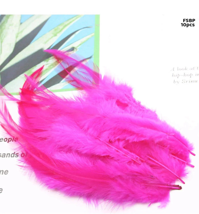 Elegant Soft Pink Craft Feathers - Large Size (10 Pieces)