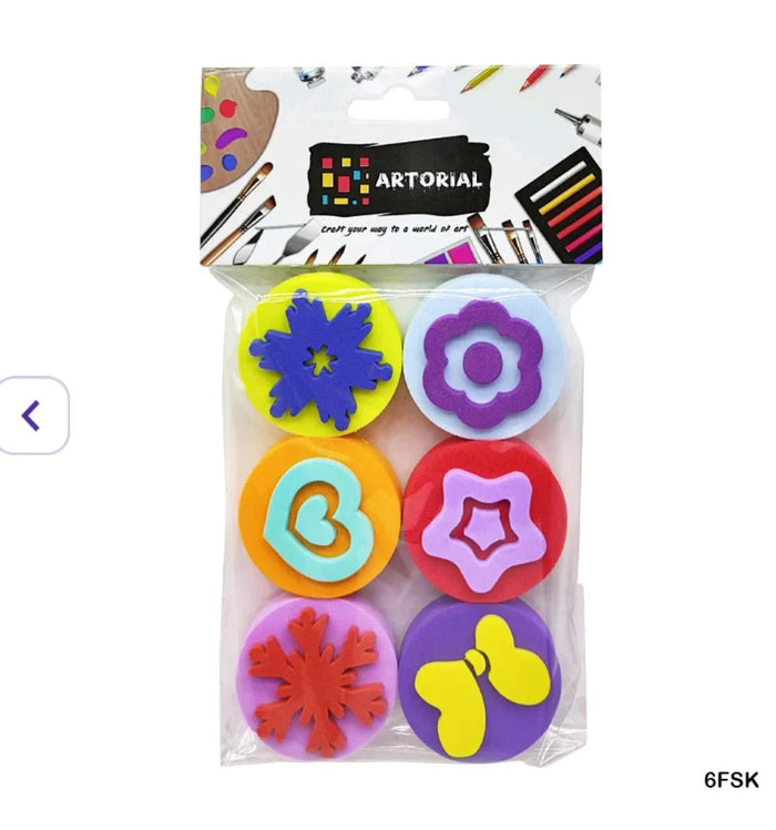 Fun Foam Stamps for Kids - Assorted Designs (6 Pack)