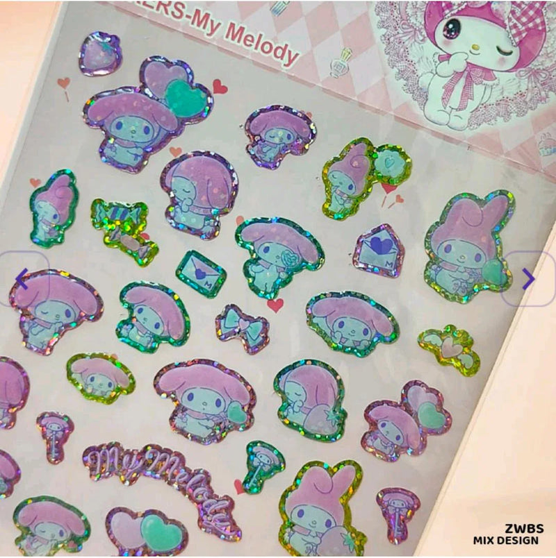 Cute Kawaii Kiki & Lala Stickers - Whimsical Sheet
