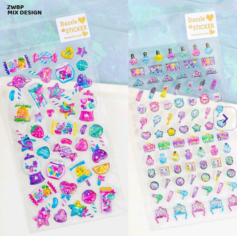 Trendy Dazzle Stickers - Glossy & Eye-Catching Designs