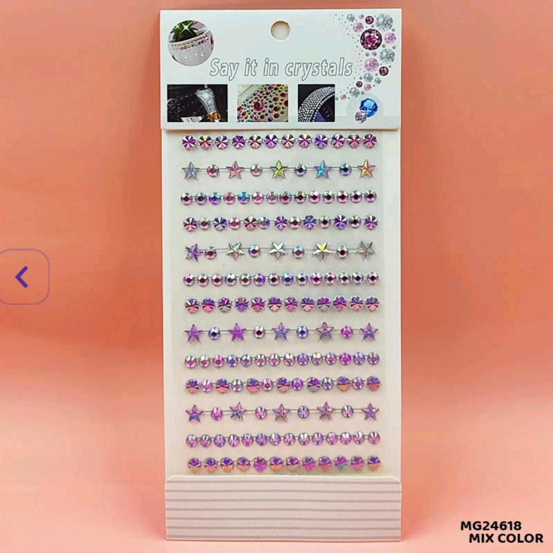 Mg24618 Gem Stones Stay Crystal Star Strip Sticker