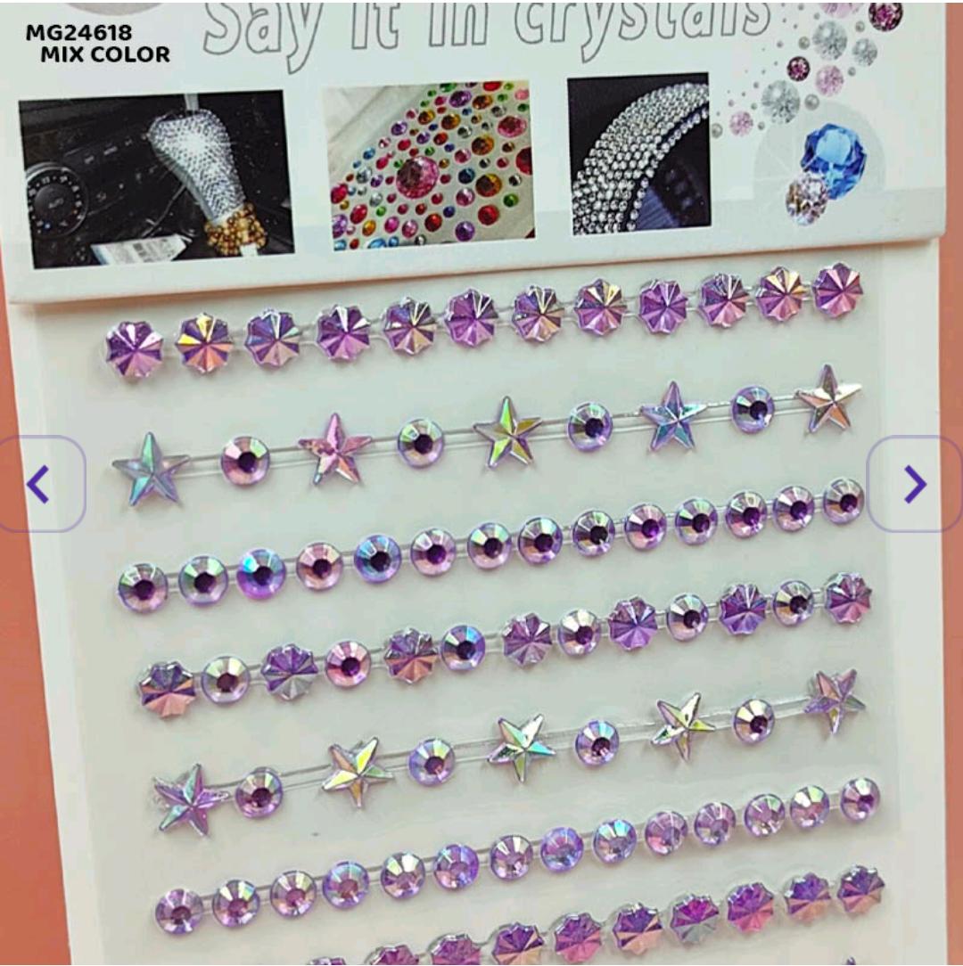 Mg24618 Gem Stones Stay Crystal Star Strip Sticker