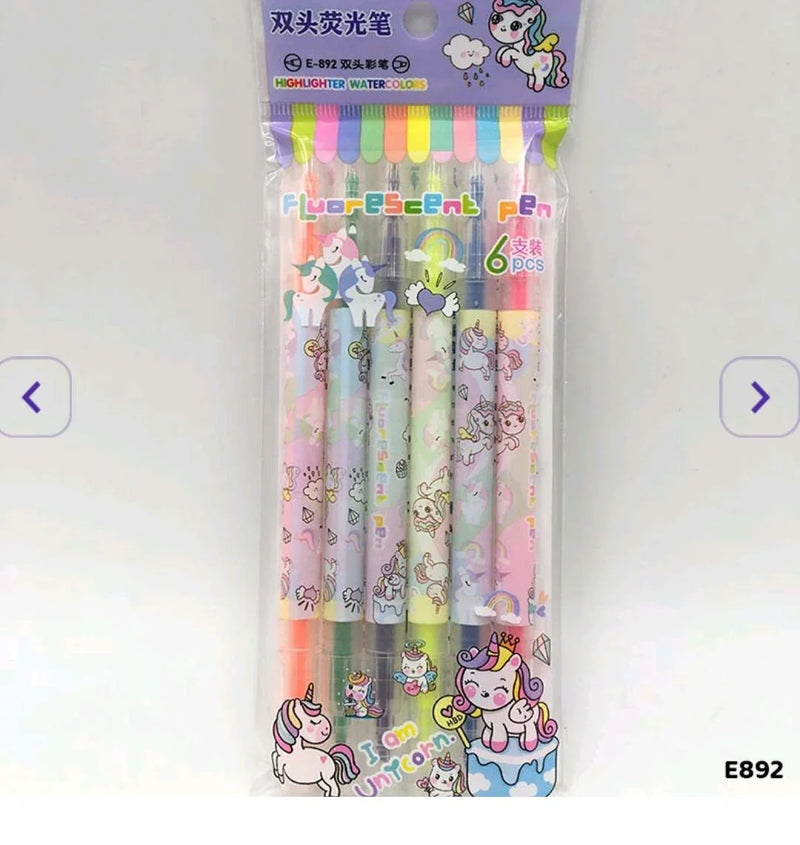 E892 6Pc Highlight Water Color Pen Set