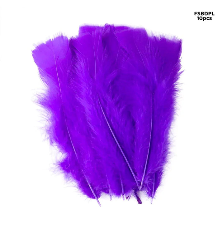Luxurious Soft Purple Craft Feathers | Large Size 10 Pcs