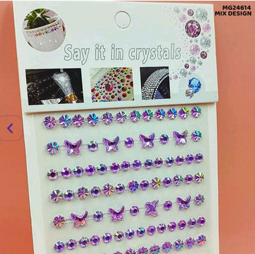 Mg24614 Gem Stones Stay Crystal Butterfly Strip Sticker