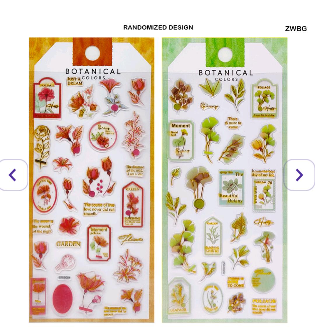 Zwbg Botanical Colors Journaling Sticker