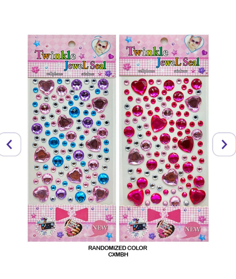Sparkling Crystal Heart Stickers for Crafts & Decoration