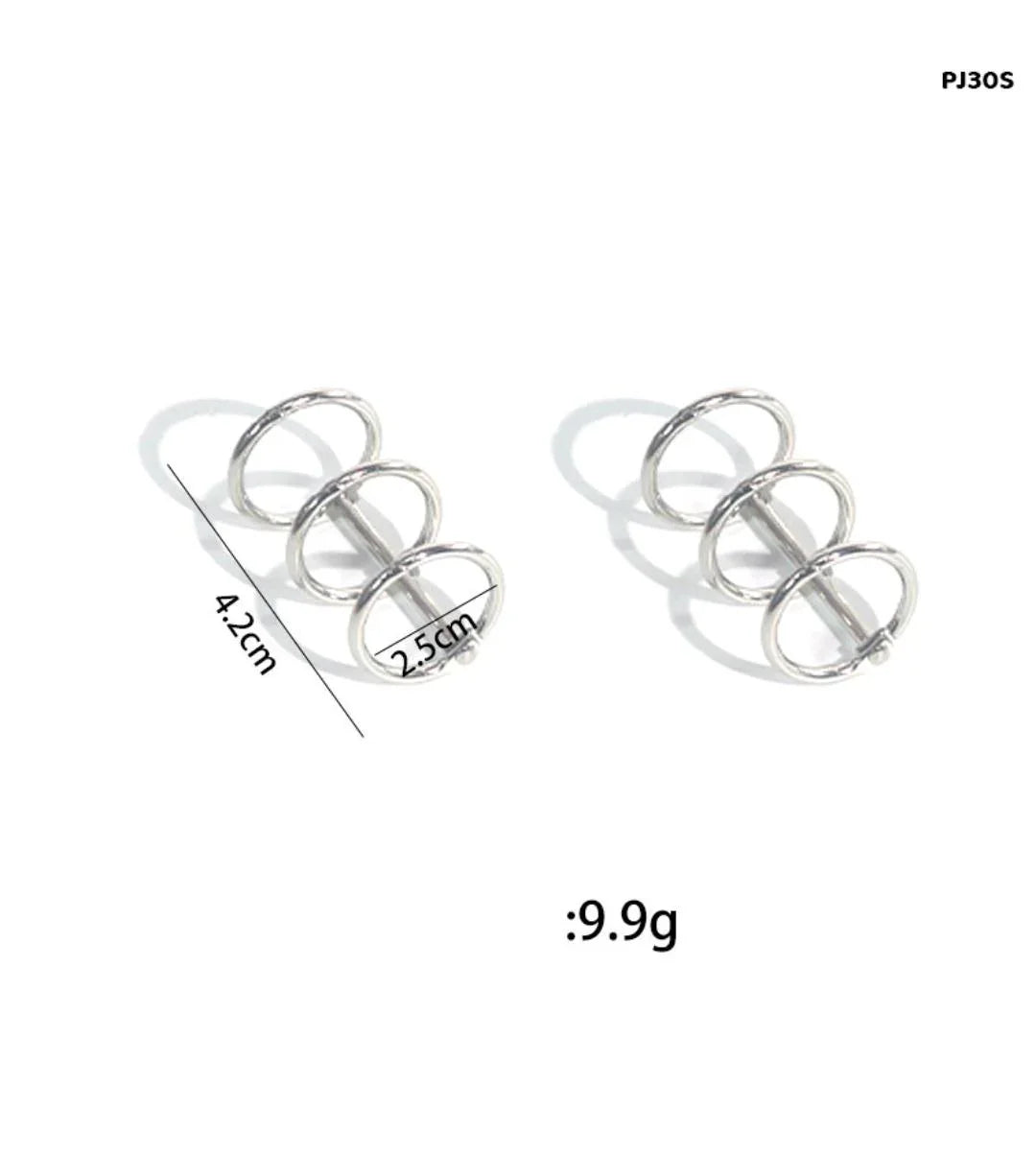 Silver 3 Hole Book Rings 2pc