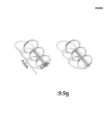 Pj30S 3 Hole Book Ring Silver 2Pc