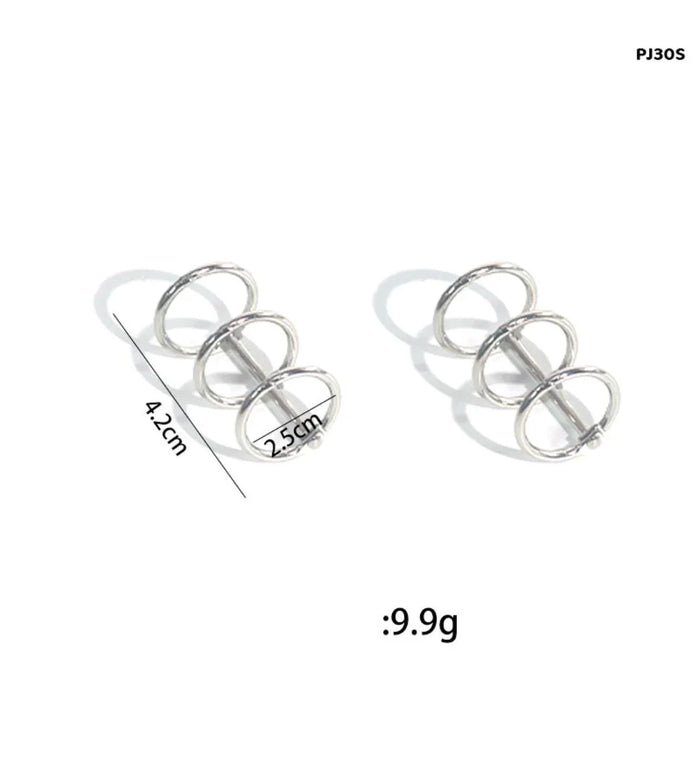 Silver 3 Hole Book Rings 2pc