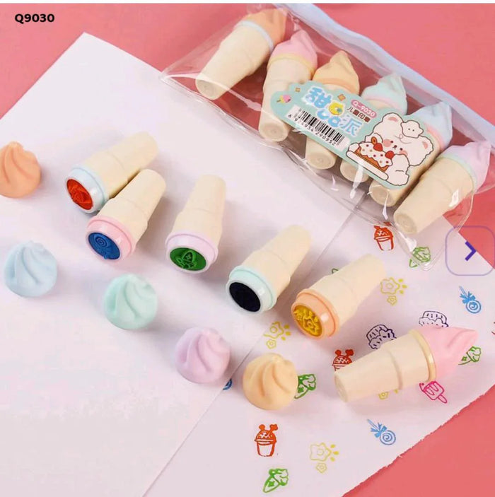 Cute Ice Cream Stampers - 6 Piece Set for Creative Crafts