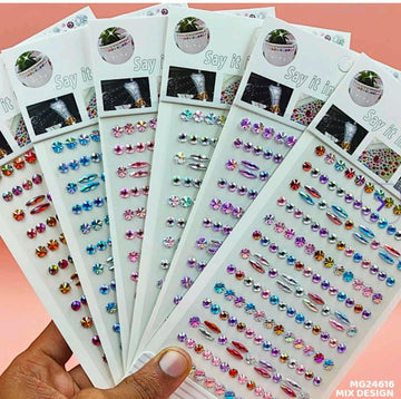 Mg24616 Gem Stones Stay Crystal Equal Strip Sticker