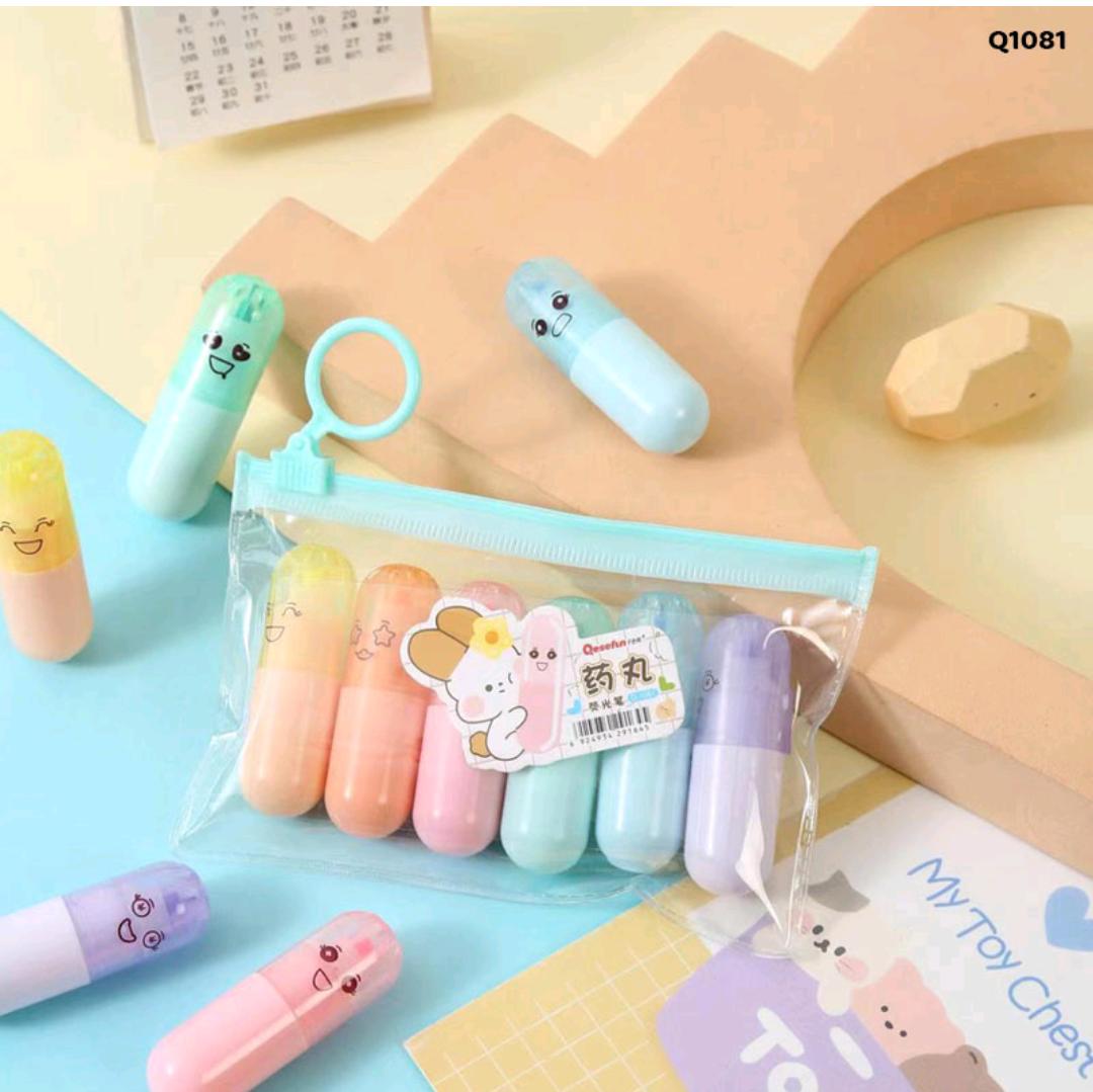 Q1081 Smile Capsule Highlighter 6Pc