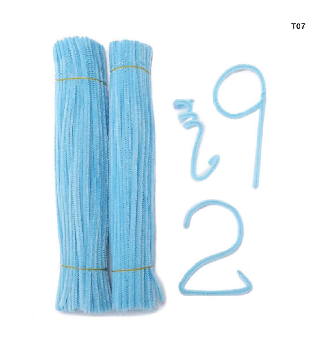 Pipe Cleaner Plain 100Pc Sky Blue (T07)