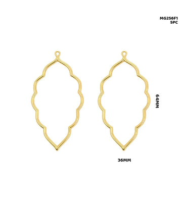 5 Elegant Leaf-Shaped Gold Bezels for Resin Art & Jewelry