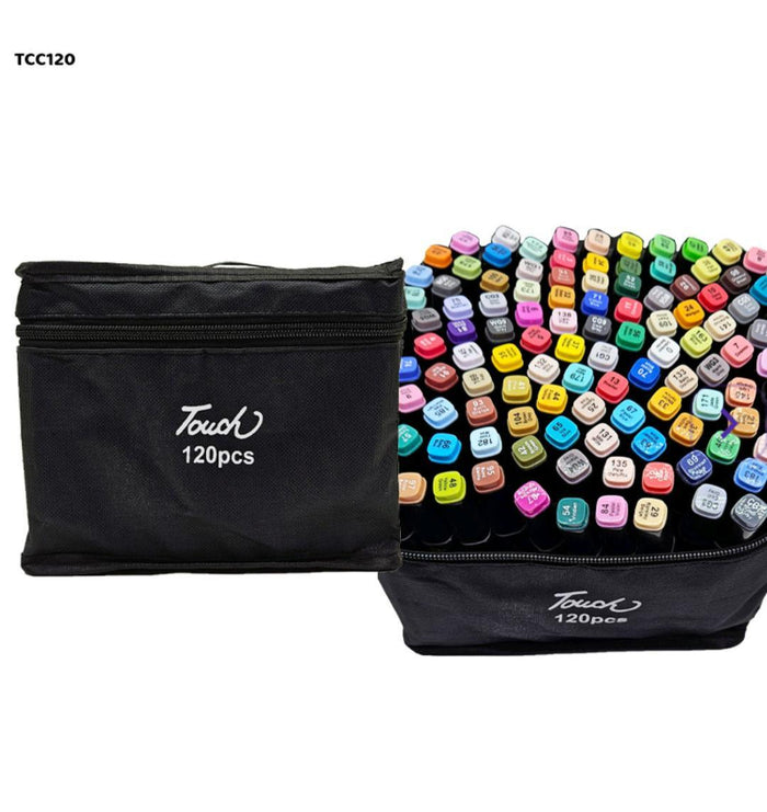 Touch Markers CC 120 Set with Black Carrying Pouch