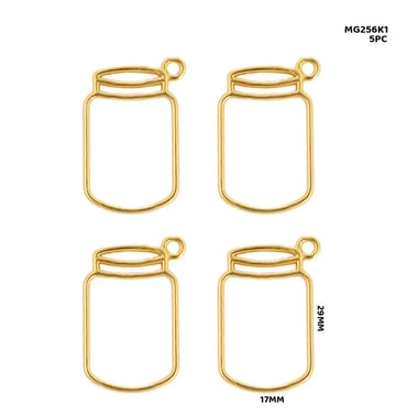 Elegant Gold Jar Shape Bezels (5pcs) pack of 1